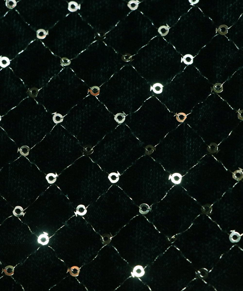 bottle green and golden sequin embroidery velevt fabric b106 5894