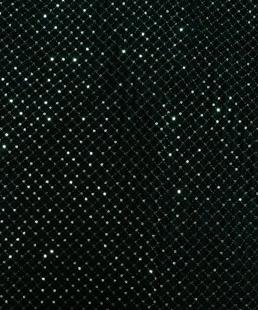 bottle green and golden sequin embroidery velevt fabric b106 5894