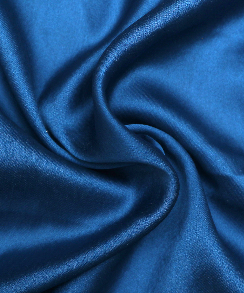 Teal Blue Colour Plain Satin Fabric