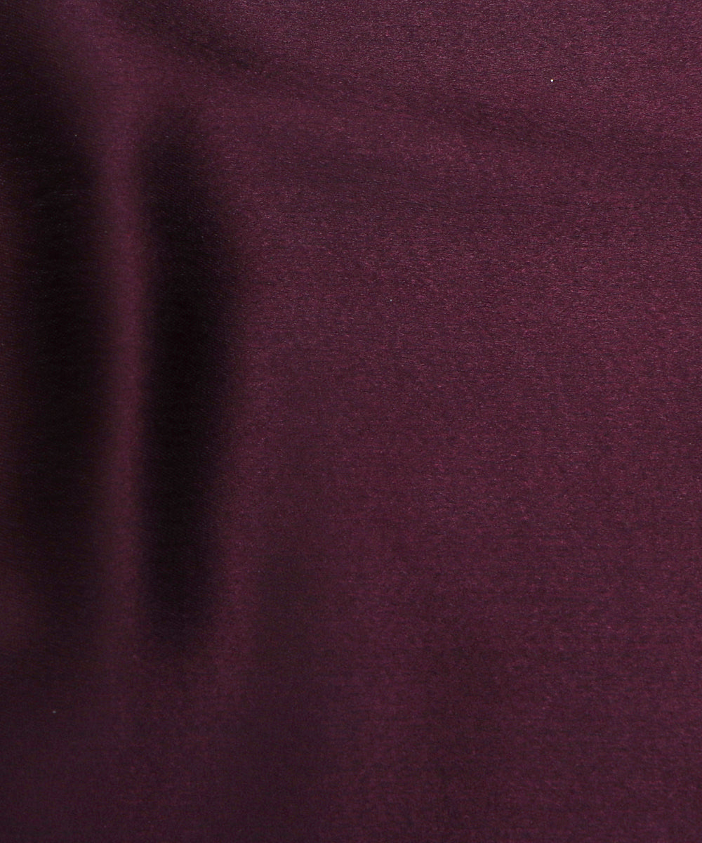 Dark Wine Colour Plain Satin Fabric