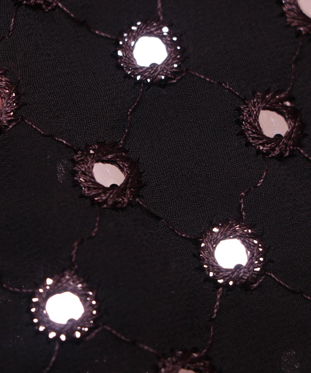 black sequin mirror work georgette embroidery fabric b103 6077
