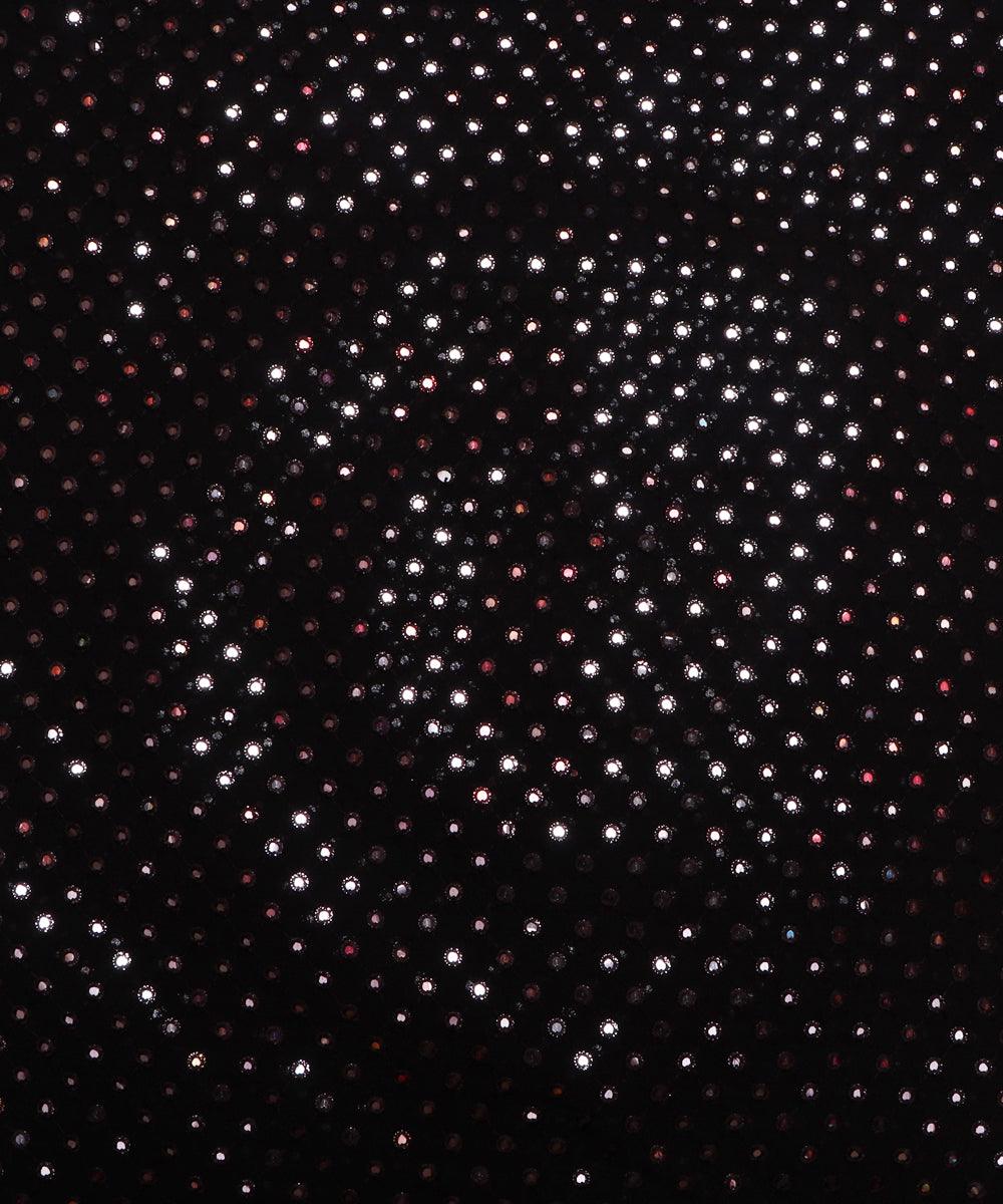black sequin mirror work georgette embroidery fabric b103 6077