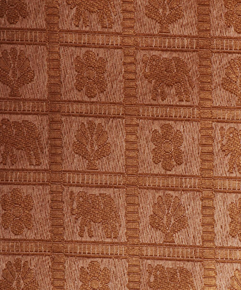 golden elephant design banarasi brocade silk fabric b127 6167