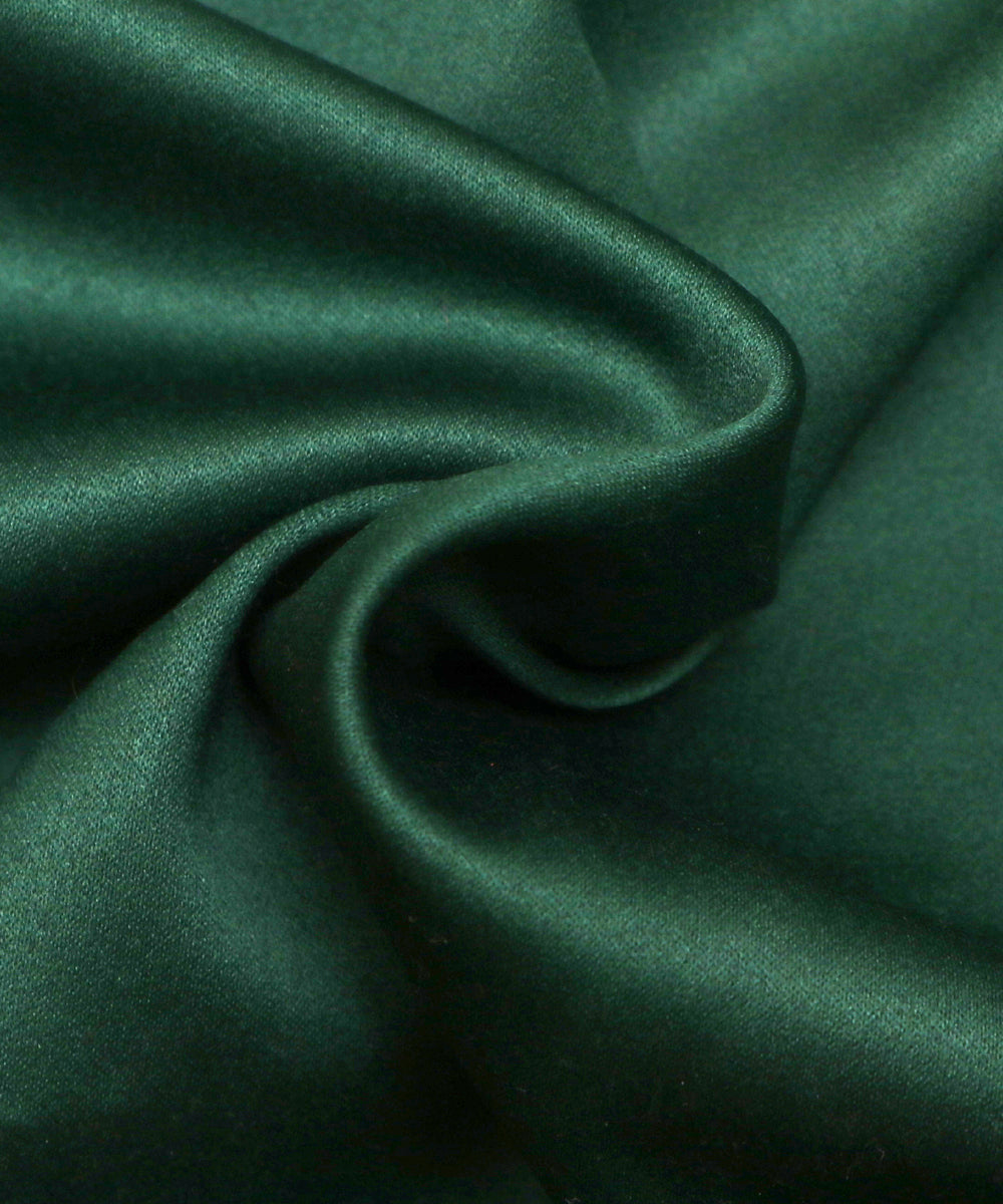 Deep Green Colour Plain Satin Fabric