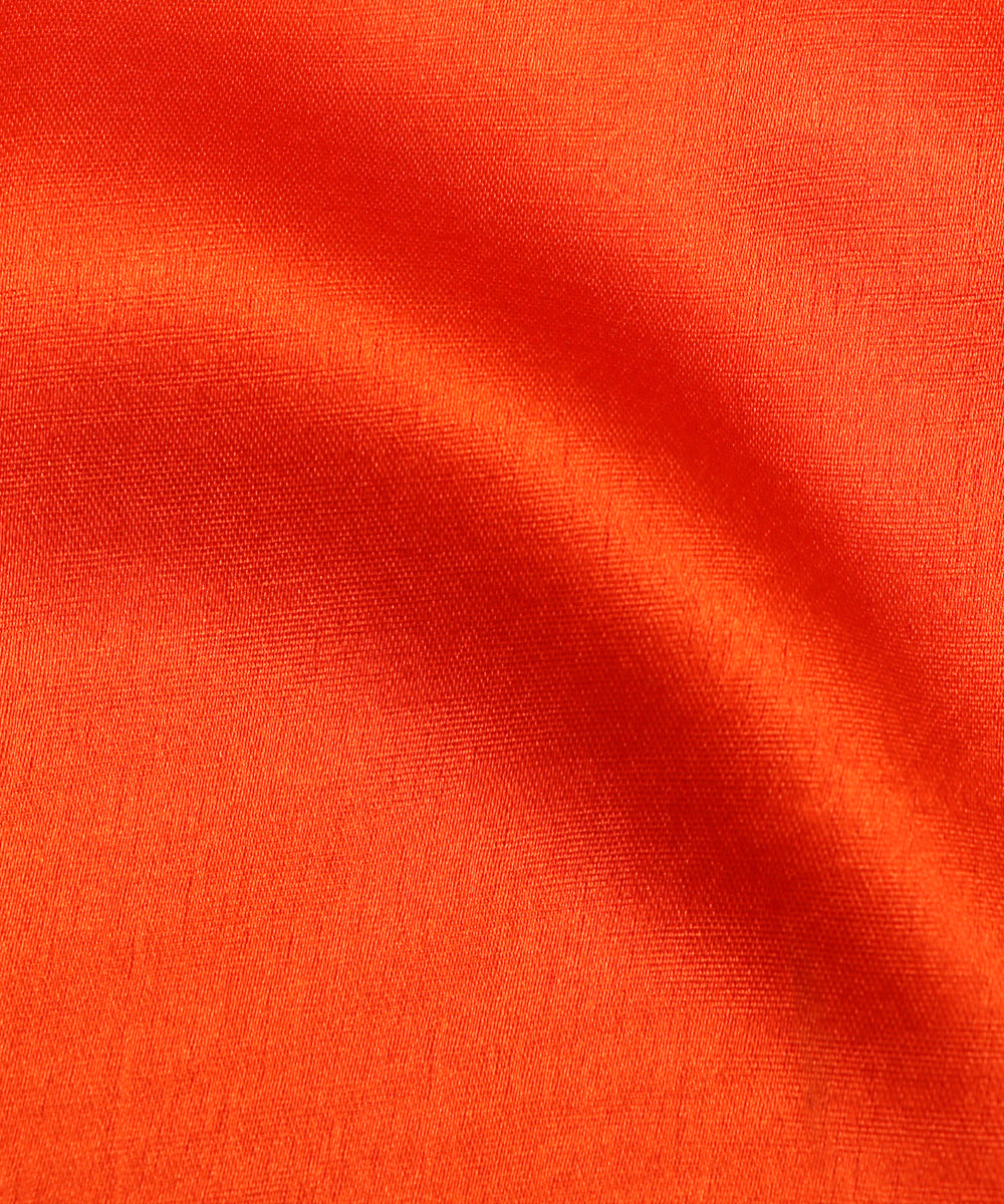 Bright Orange Colour Plain Satin Fabric