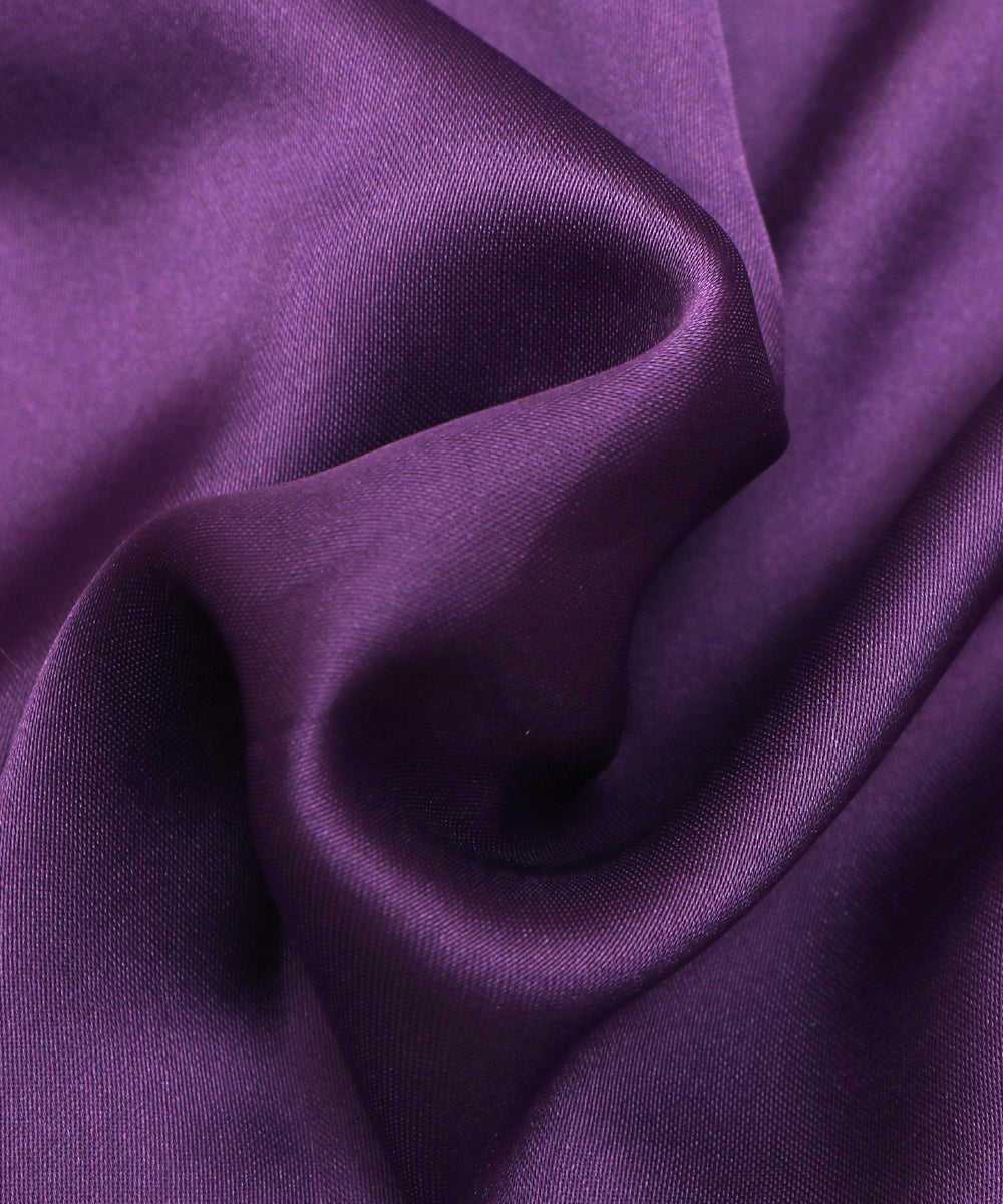 Violet Purple Colour Plain Satin Fabric