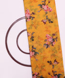 Yellow and Pink Floral Chanderi Digital Print Fabric