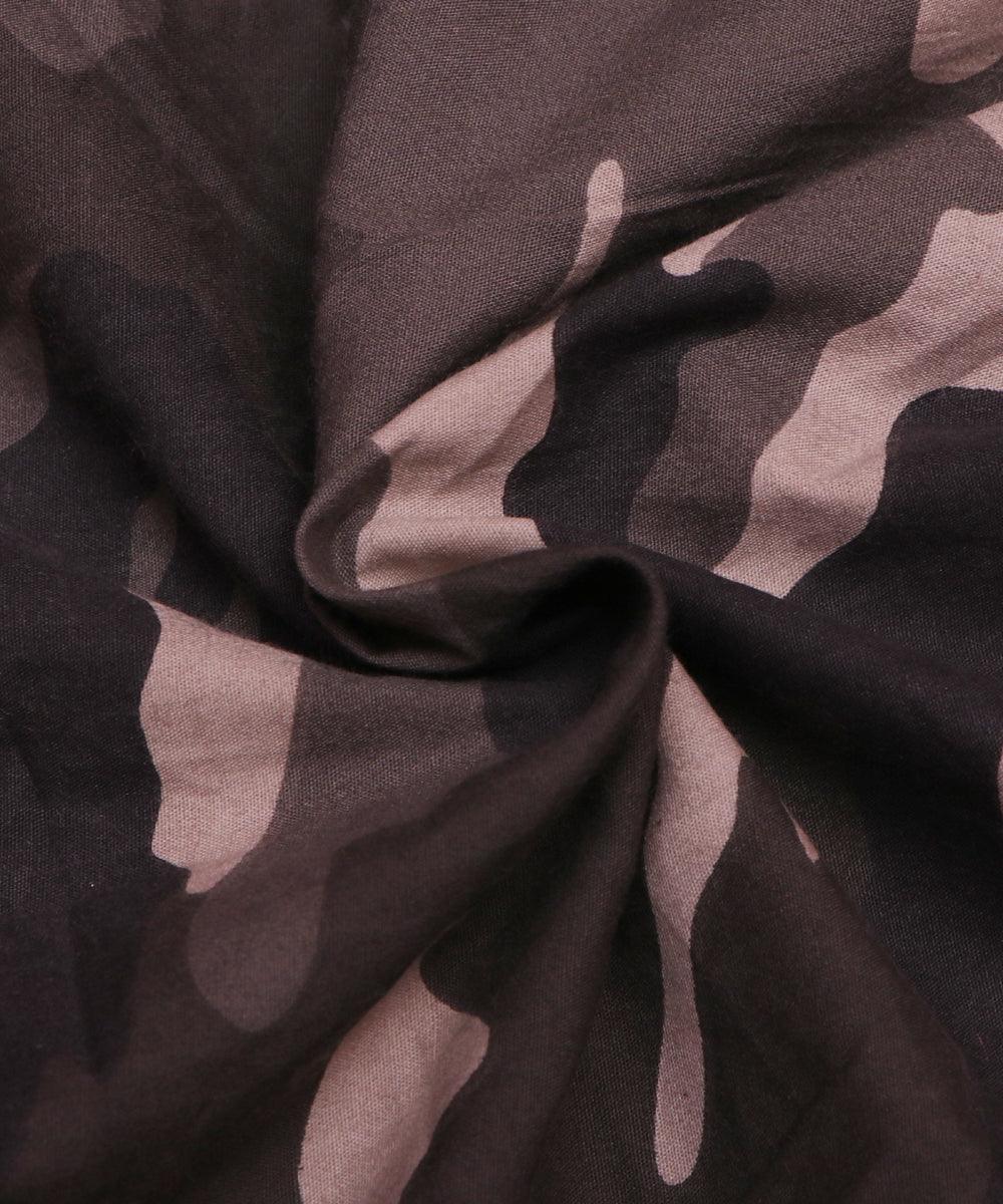 khaki print denim fabric b108 6020