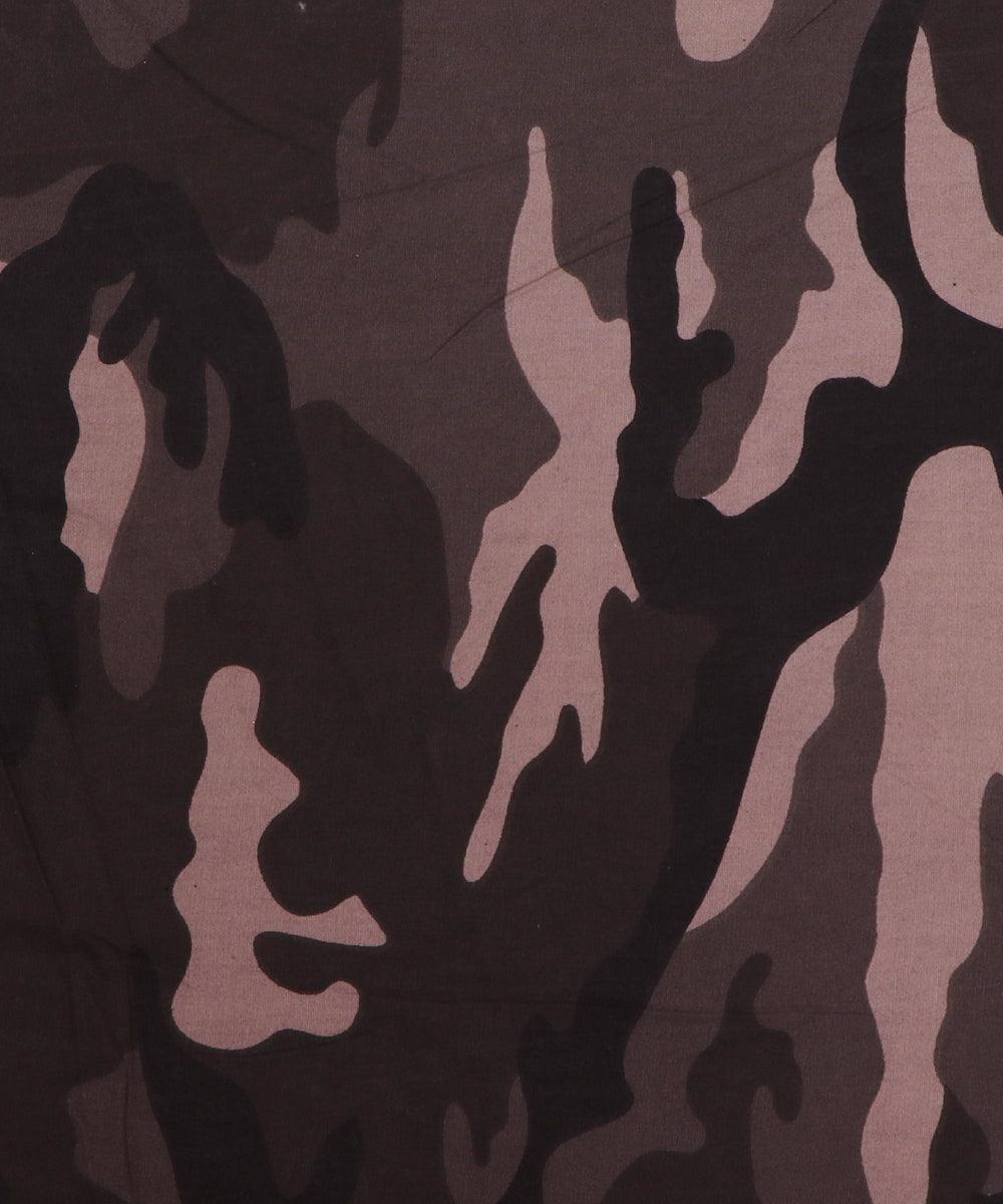 khaki print denim fabric b108 6020