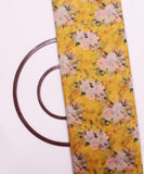 Yellow and Pink Floral Chanderi Digital Print Fabric