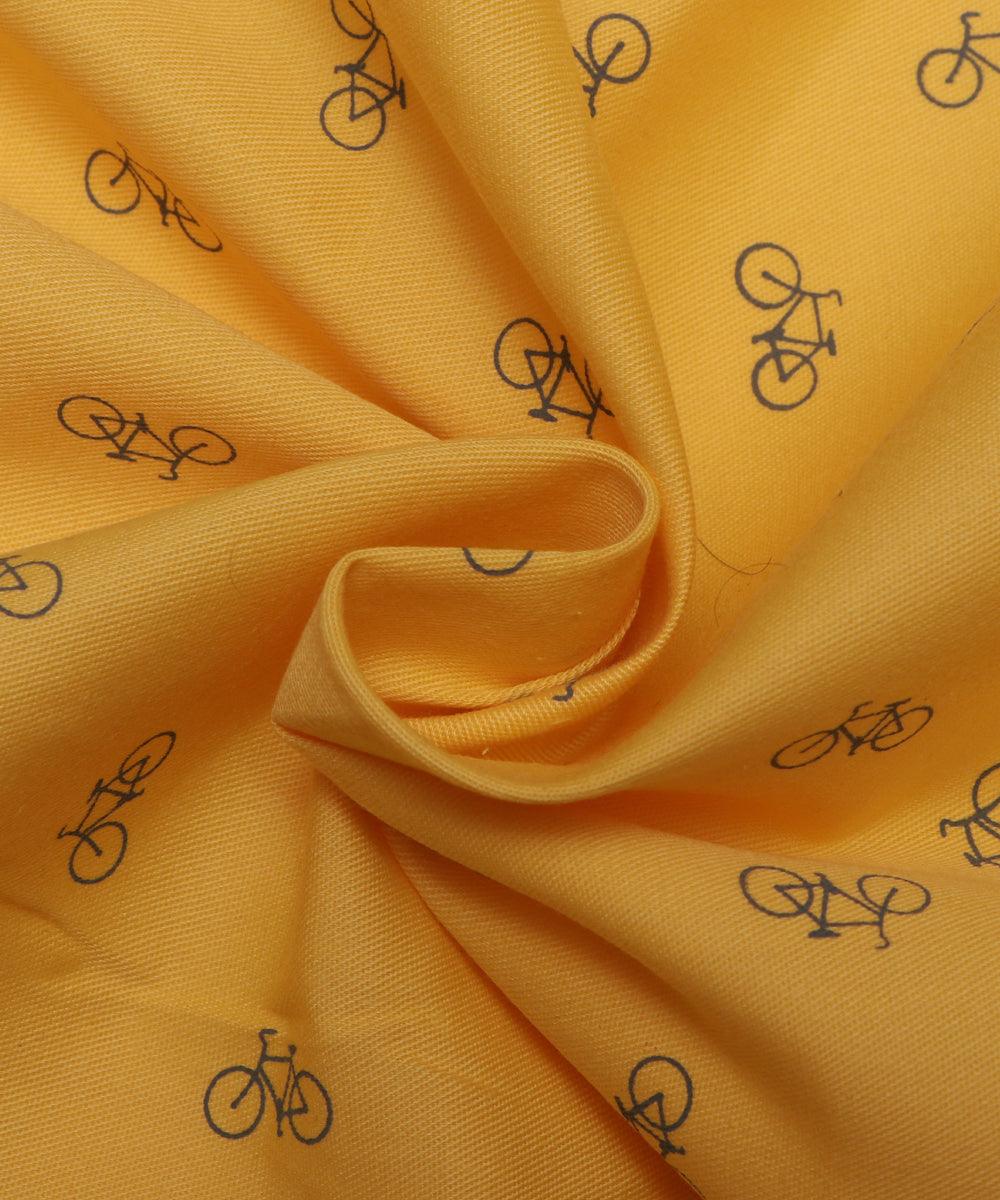 yellow and grey kids print denim fabric b108 6030