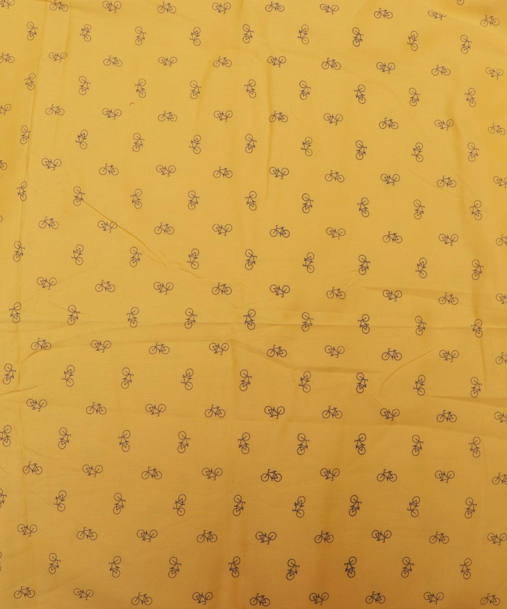 yellow and grey kids print denim fabric b108 6030