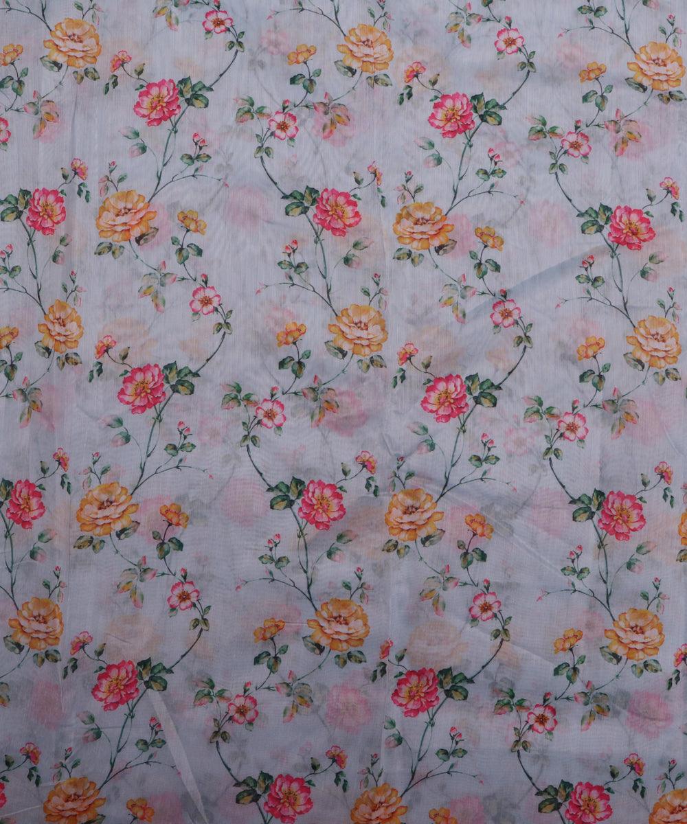 floral chanderi  fabric