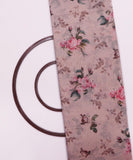 Off White Pink and Green Floral Chanderi Digital Print Fabric