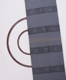 Grey Colour Stripe Print Cotton Slub Fabric