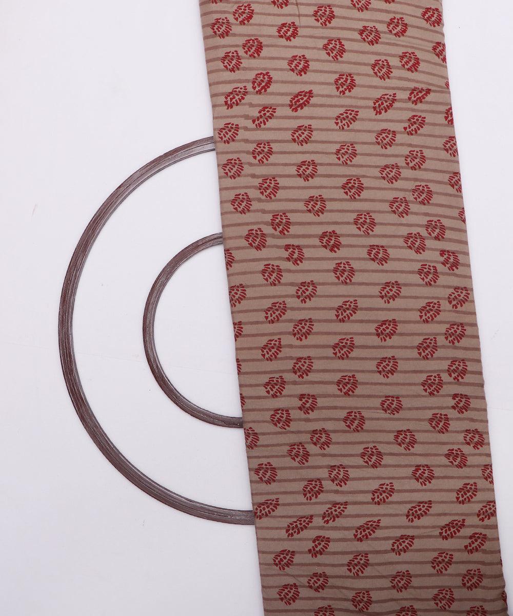 red block print rayon fabric