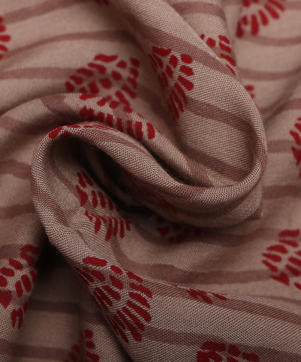 red block print rayon fabric