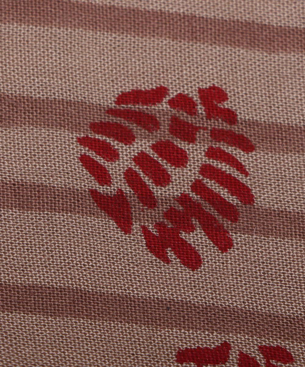 red block print rayon fabric