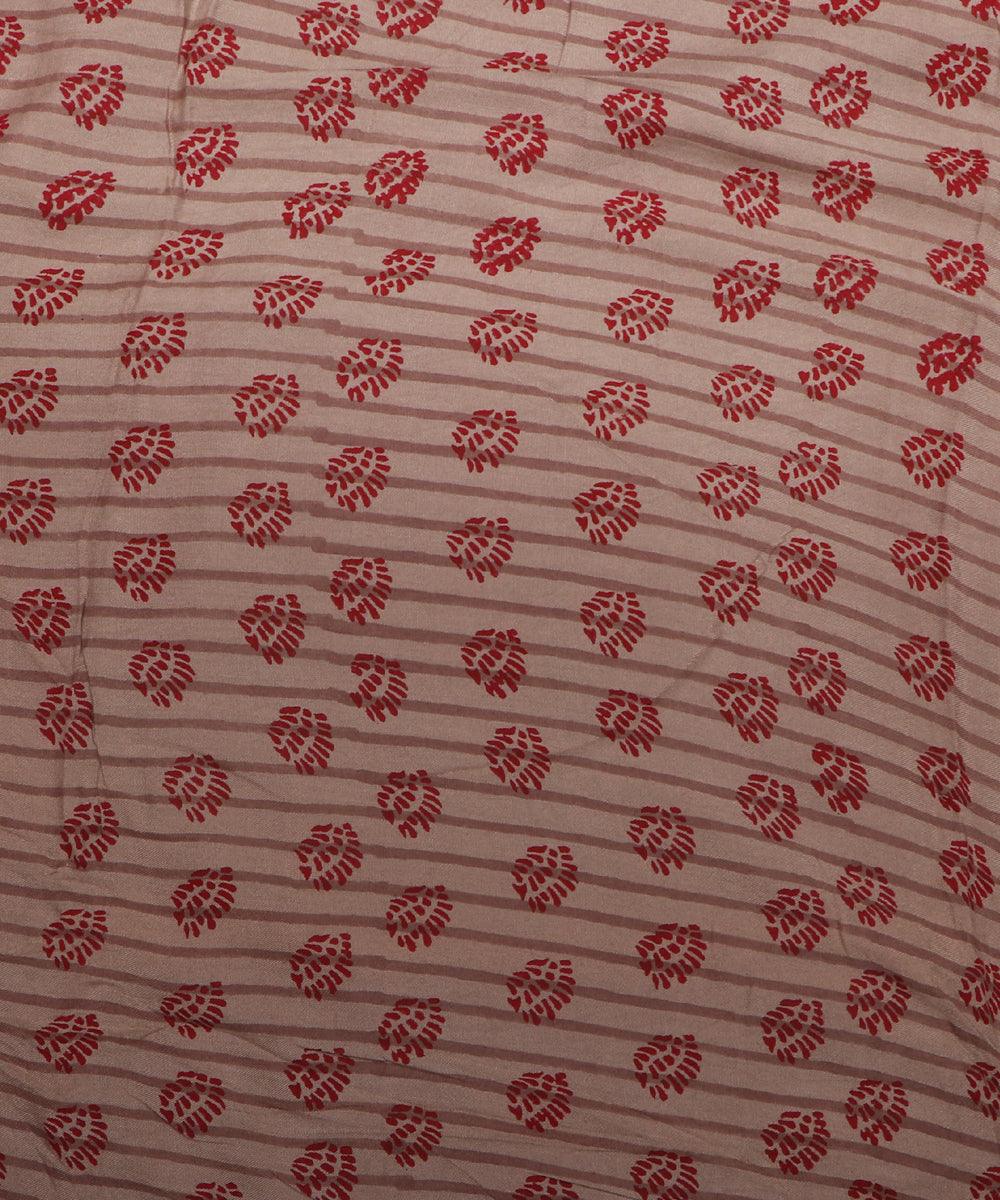 red block print rayon fabric