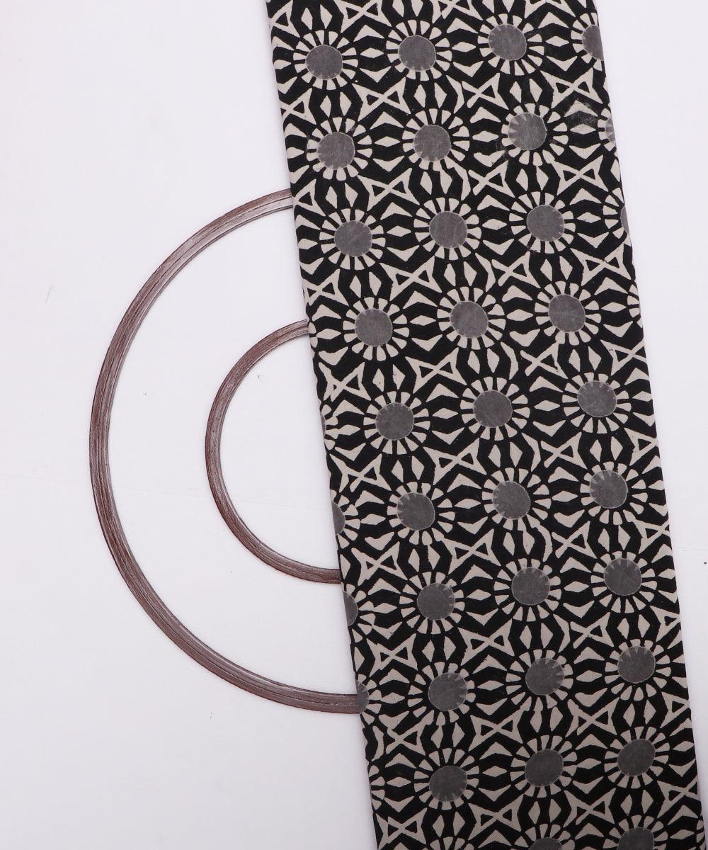 black and white monochrome geometry print rayon fabric