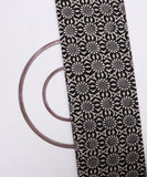 Black Colour Monochrome Geometry Print Rayon Fabric