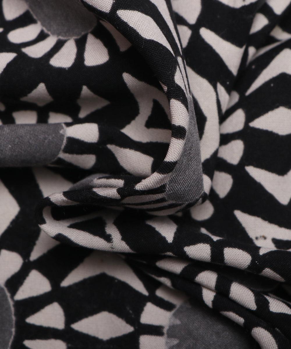 black and white monochrome geometry print rayon fabric