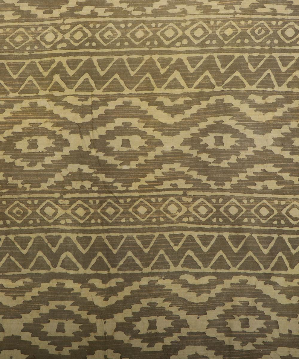 khaki abstract print rayon fabric