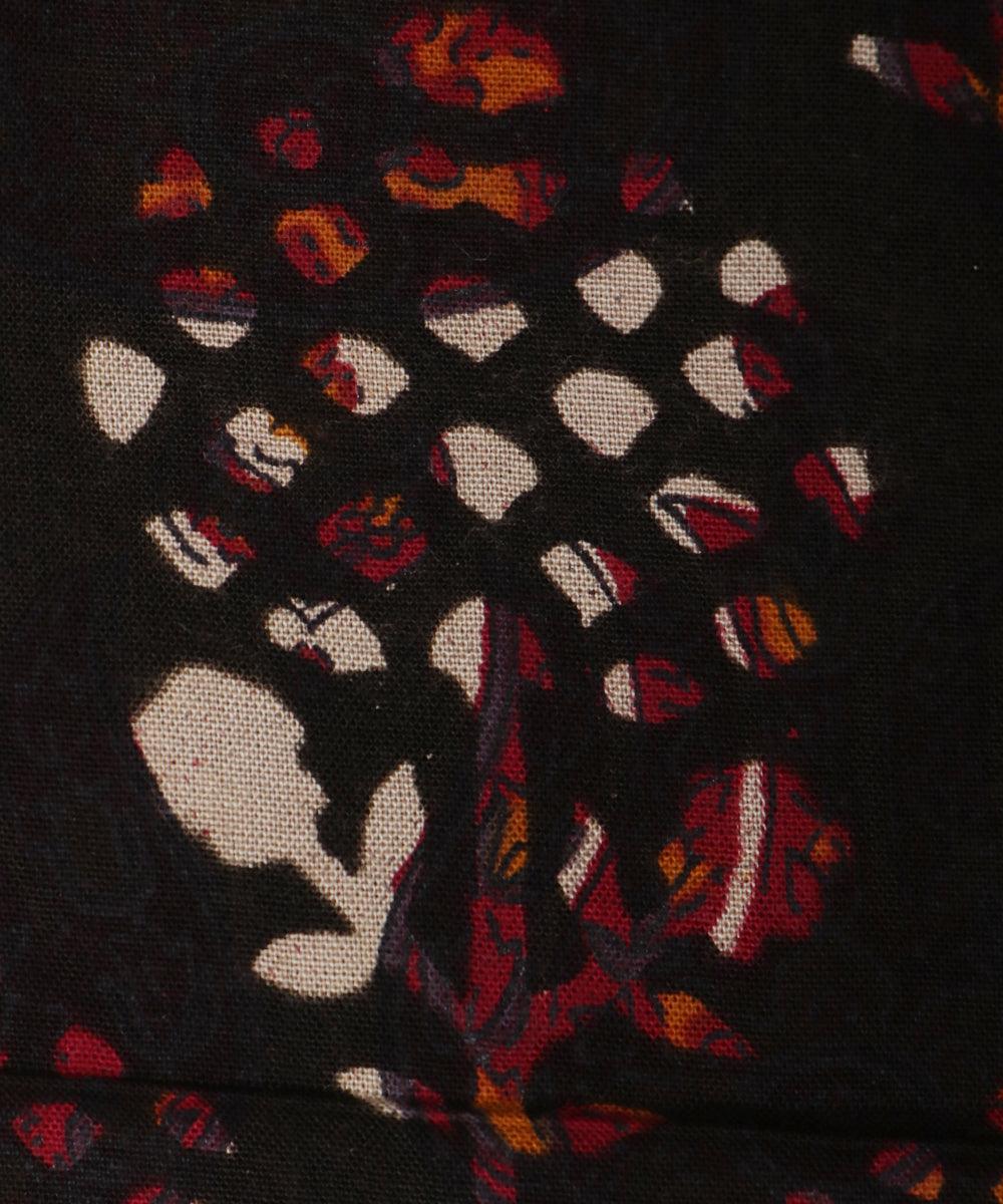 black and white bagh print rayon fabric