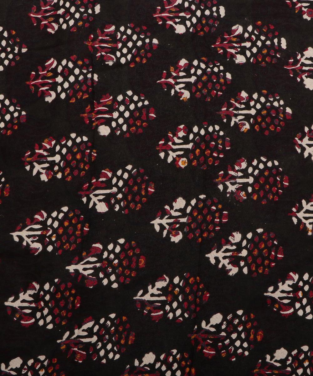 black and white bagh print rayon fabric