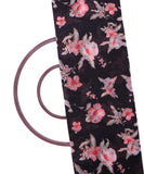 Black Colour Floral Print Chanderi Cotton  Fabric