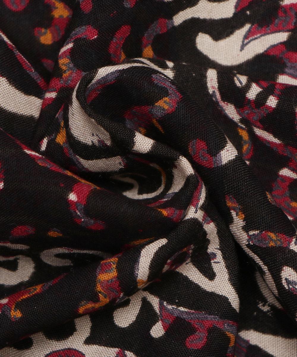 black and white paisley print rayon fabric