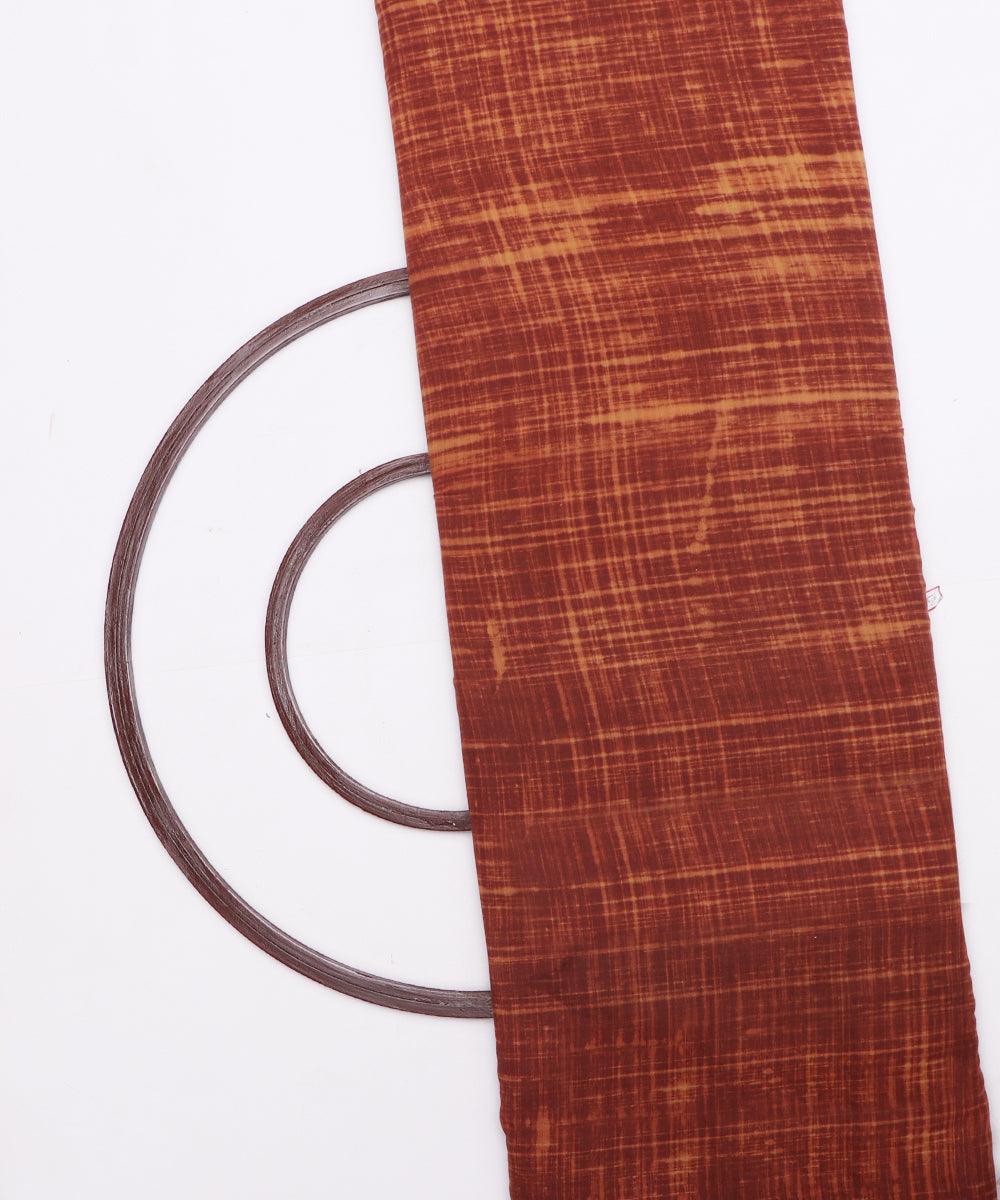 rust dry brush print rayon fabric