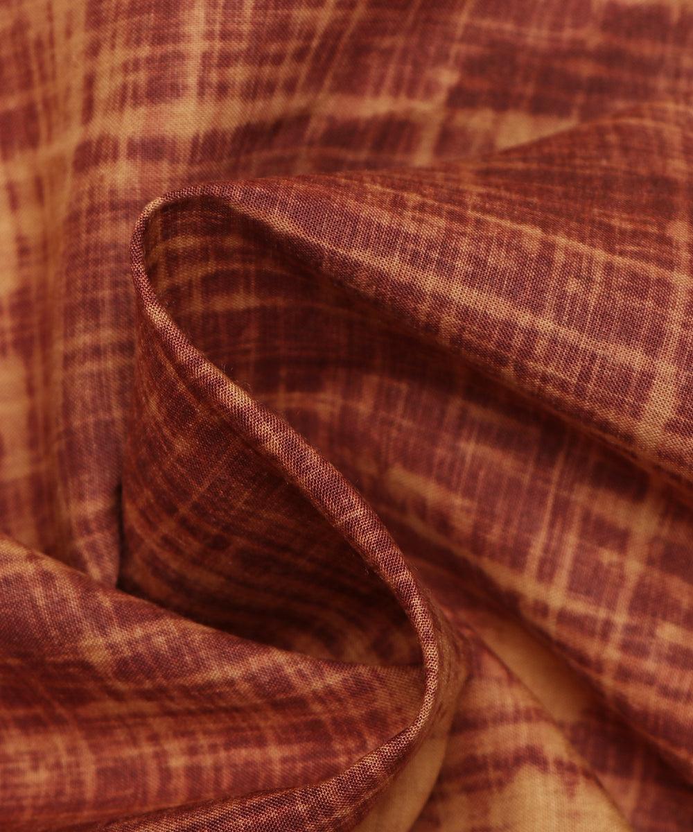 rust dry brush print rayon fabric