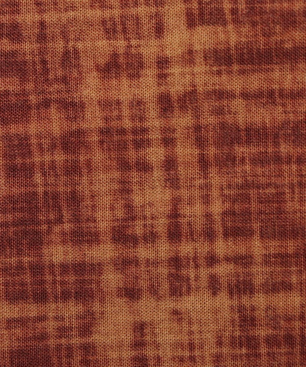 rust dry brush print rayon fabric
