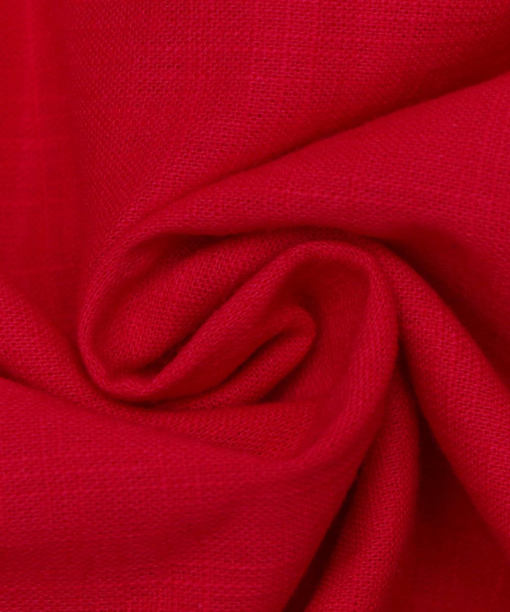 fuchsia plain slub cotton fabric