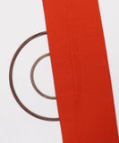 Orange Colour Plain Slub Cotton Fabric -