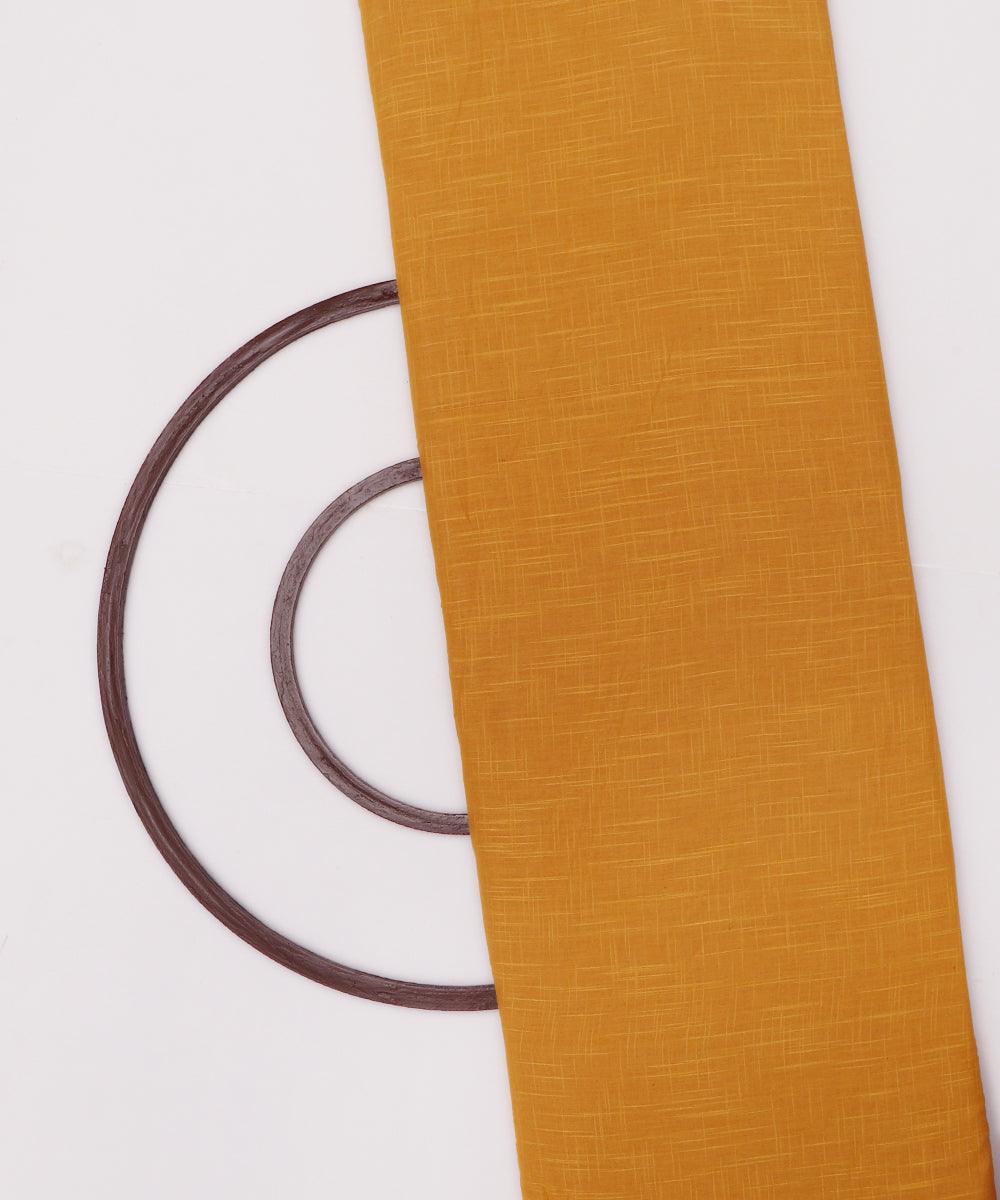 mustard plain slub cotton fabric