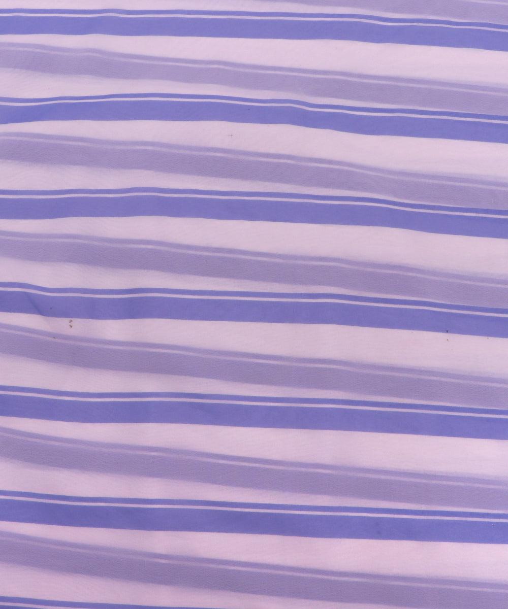 white purple stripe print viscose georgette fabric
