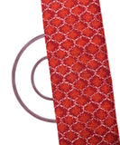 Rust Red White Colour Floral Pattern Kantha Embroidery Cotton Fabric