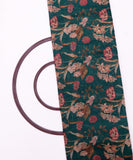 Dark Green Colour Maroon Floral Print Chanderi Fabric