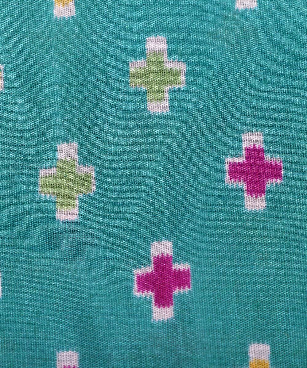 turquoise purple orange patola print silk fabric