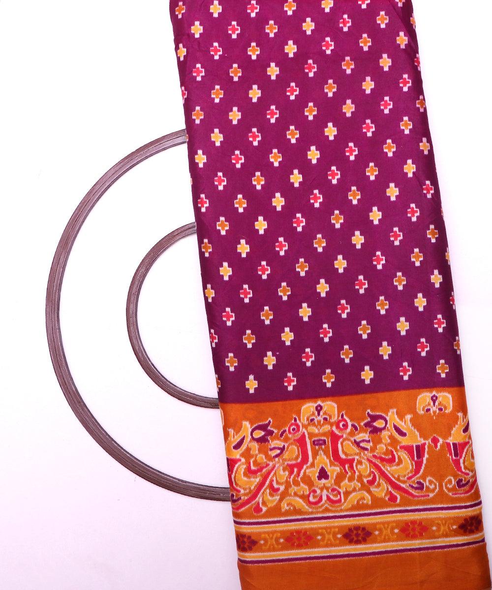 wine orange patola print silk fabric