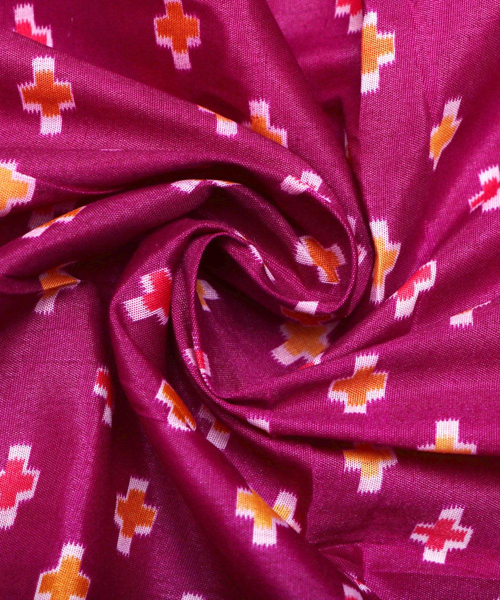 wine orange patola print silk fabric