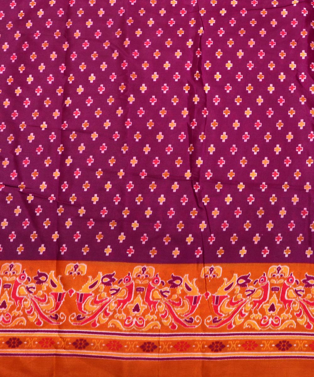 wine orange patola print silk fabric