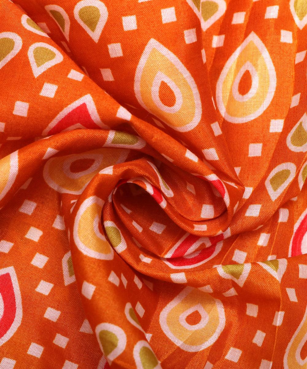 mustard yellow pink mehandi green patola print silk fabric