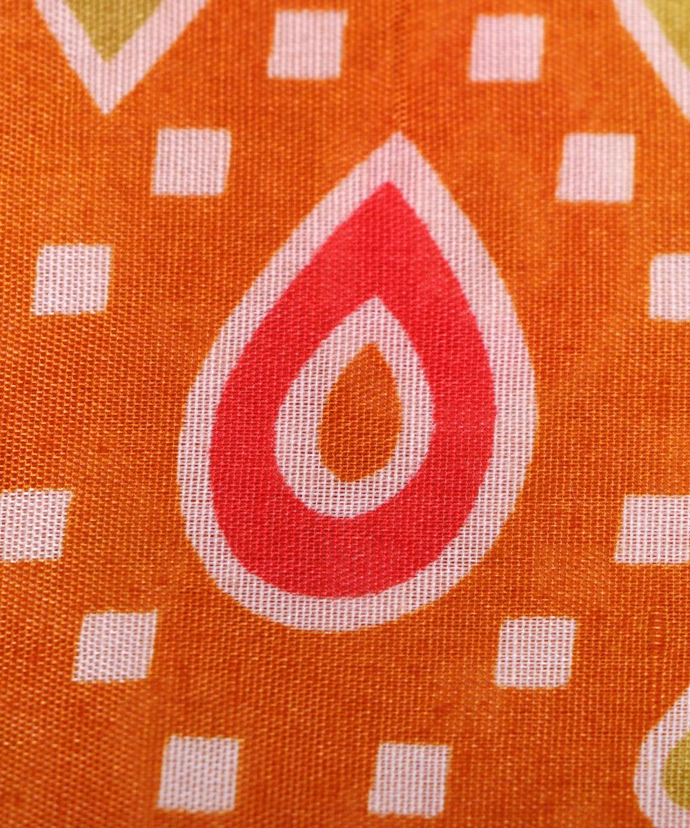mustard yellow pink mehandi green patola print silk fabric