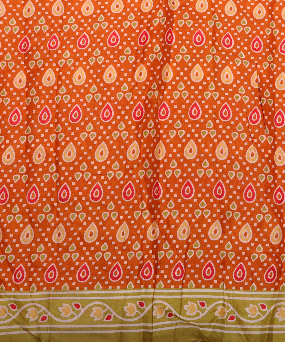 mustard yellow pink mehandi green patola print silk fabric