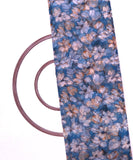 Blue Colour Flower Print Organza Fabric