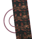Forest Green Colour Flower Digital Print Organza Fabric