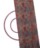 Rust Green Colour Flower Digital Print Organza Fabric